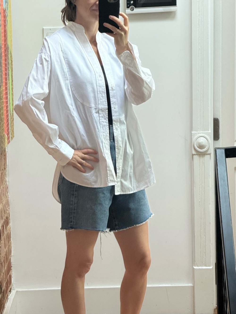 Frank & Eileen White Relaxed Long-Sleeve Button-Down Shirt